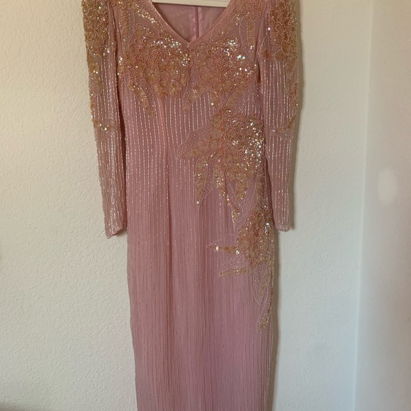 Vintage Pink sequin  beaded echo dress - Picture 3 of 4